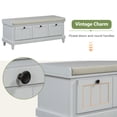 thumbnail image 4 of Classic Storage Bench Ottoman with Cushioned Seat and 3 Drawers for Living Room Entryway, 4 of 18