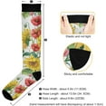 thumbnail image 3 of FREEAMG High Elasticity Compression Socks, High Knee Socks Adult Universal Leisure Relieve Fatigue,Sunflower Cornflower Poppy Pattern Travel Daily with Running (1 Pair), 3 of 7