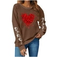 thumbnail image 1 of ameIAEA Valentines Day Sweatshirt Women Crewneck Graphic Pullover Long Sleeve Fall Spring Tops, 1 of 4