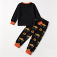 thumbnail image 6 of CAIVO Cozy Halloween Pumpkin Truck Cartoon Print Girls Sleepwear O-Neck Long Sleeve Tops & Pants Halloween Themed 2 Piece Pajama Sets For Kids, 6 of 6