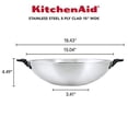 thumbnail image 2 of KitchenAid 5-Ply Clad 15 Inch Stainless Steel Induction Wok, Dishwasher Safe, Metal Utensil, Broiler and Oven Safe to 500°F, Polished Stainless Steel, 2 of 14