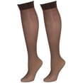 thumbnail image 2 of Women's Hanes 0A990 Silk Reflections Run Resistant Knee Highs - 2 Pack (Gentlebrown O/S), 2 of 3