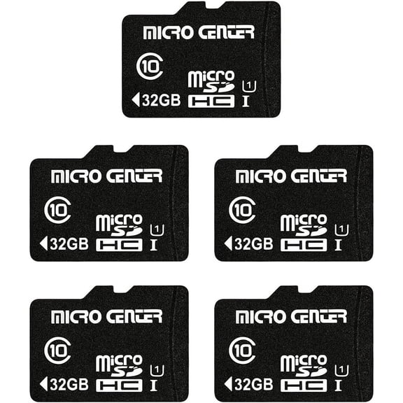 32GB Class 10 MicroSDHC Flash Memory Card with Adapter for Mobile Device Storage Phone, Tablet, Drone & Full HD Video Recording - 80MB/s UHS-I, C10, U1 (5 Pack)