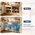 thumbnail image 4 of Turquoise Grey Sink Skirt 10"W x 11"L,Dustproof Under Sink Curtain Skirt for Bathroom Kitchen,Abstract Square Graffiti Modern Smear Adhesive Short Vanity Curtains Cover for Laundry Closet Shoe Rack, 4 of 8