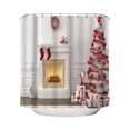 thumbnail image 1 of ITFABS Christmas Print Shower Curtain, Waterproof Anti-mildew Hanging Curtain, 1 of 5