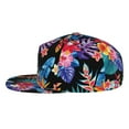 thumbnail image 3 of Gaeub Tropical Palm Leaves Flat Bill Snapback Hats Baseball Caps with Adjustable for Running Workouts and Outdoor Activities, 3 of 9