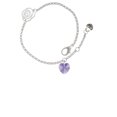 thumbnail image 2 of Delight Jewelry Hot Purple Crystal Heart Silver-tone Rose Link Chain Bracelet, 6.25"+1.75" Extender, 2 of 4