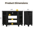 thumbnail image 6 of Heynemo Corner TV Stands for TVs up to 55'', Media Console Table with Adjustable Shelves, Acrylic Doors with Double-Diamond Design, Wood Modern Entertainment Center for Living Room Bedroom, Black, 6 of 9