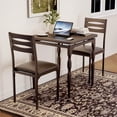 thumbnail image 6 of Homhougo Dining Table Set for 2, 3 Piece Dining Table and Chairs Set of 2, Dining Table Set with Spiral Table Legs for Small Spaces, Kitchen, Apartment, Black, 6 of 7