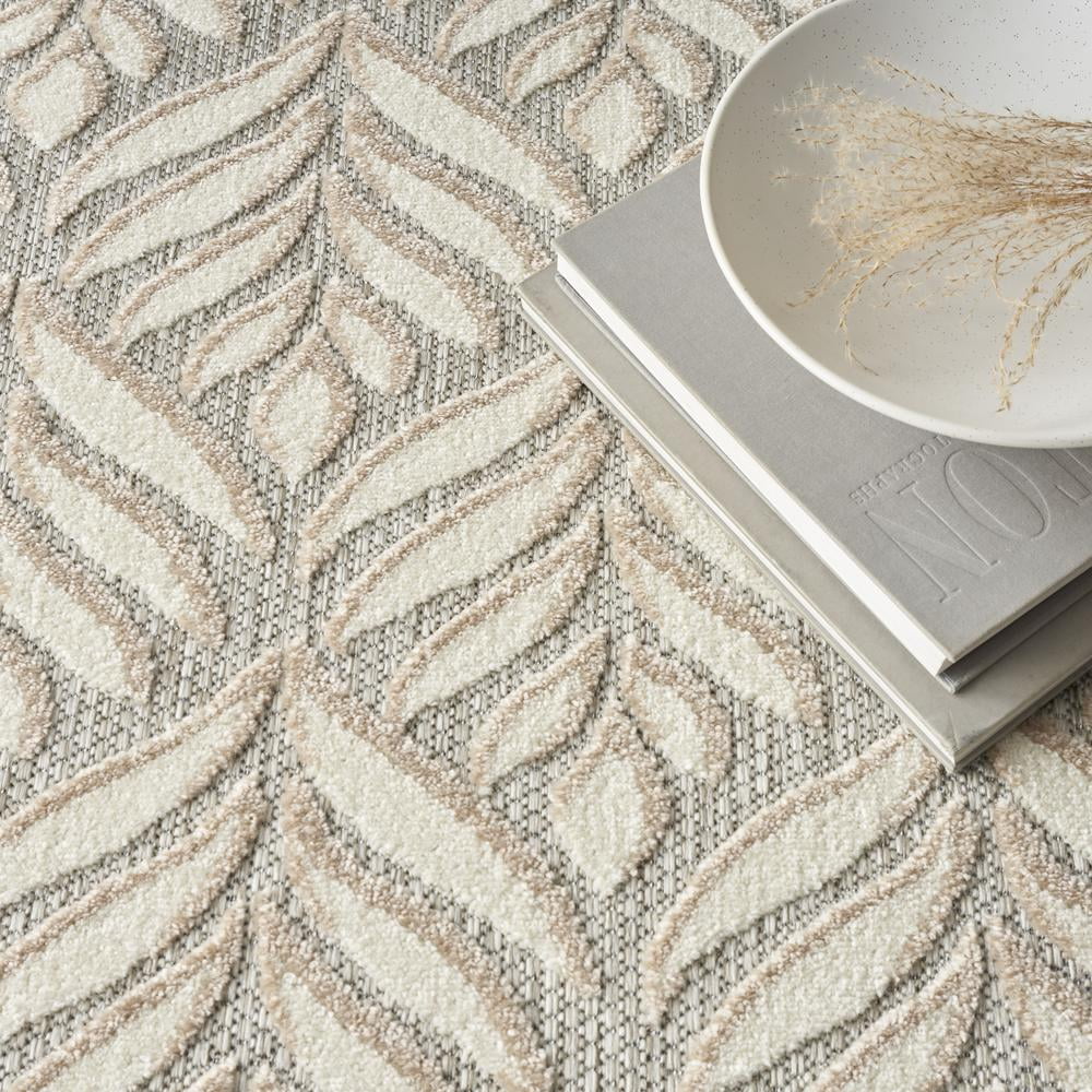Nourison Aloha Indoor/Outdoor Ivory/Grey 7'10" x 10'6" Area Rug, (8x11)