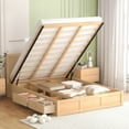 thumbnail image 3 of Bellemave Queen Size Lift Up Storage Bed, Wood Platform Bed with 2 Storage Drawers, Queen Size Bed Frame with Hydraulic Storage System, No Box Spring Needed, Easy Assembly, Natural, 3 of 9
