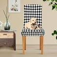 thumbnail image 4 of Yayeee 2 Pack Dining Chair Covers Stretch Parson Chairs Slipcovers Seat Protector, Black and White Geometric, 4 of 6