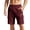 Wine, variant on Guluxicc Mens Workout Shorts Elastic Waist Beach Shorts Regular Fit Solid Color Summer Outdoor Casual Shorts with Pockets
