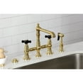 thumbnail image 2 of Kingston Brass KS7277PKXBS Duchess Bridge Kitchen Faucet with Brass Side Sprayer, Brushed Brass, 2 of 7