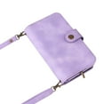 thumbnail image 5 of for iPhone 12 Pro Max Wallet Case, [Card Slots] PU Leather ID Credit Holder Folio Flip Kickstand Magnetic Clasp Phone Cover & Lanyard & Shoulder Strap for iPhone 12 Pro Max, Purple, 5 of 9