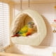 thumbnail image 4 of Hamaca cálida para loros | Cama colgante de algodón grueso y afelpado | Espacio de descanso invernal acogedor para loros medianos | Accesorio de jaula de tela suave | Amarillo, gris, verde y morado, 4 of 5