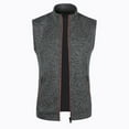 thumbnail image 3 of hopeusnice Men's Fleece Vest Lightweight Outdoor Sports Full Zip Stand Collar Sleeveless Knitted Waistcoat with Pockets Dark Gray L, 3 of 5