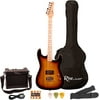 Rise by Sawtooth Right-Handed Sunburst 3/4 Size Beginner's Electric Guitar with Amp, Picks, Cable, Strap, Pitch Pipe, Gig Bag Soft Case & Free Online Lesson