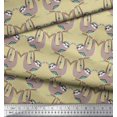 thumbnail image 2 of Soimoi Rayon Fabric Feather,Branch & Sloth Cartoon Fabric Prints by Yard 56 Inch Wide, 2 of 3