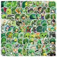 thumbnail image 1 of Pegatinas de vinilo con dibujos animados de estética verde, 100 unidades, 1 of 2