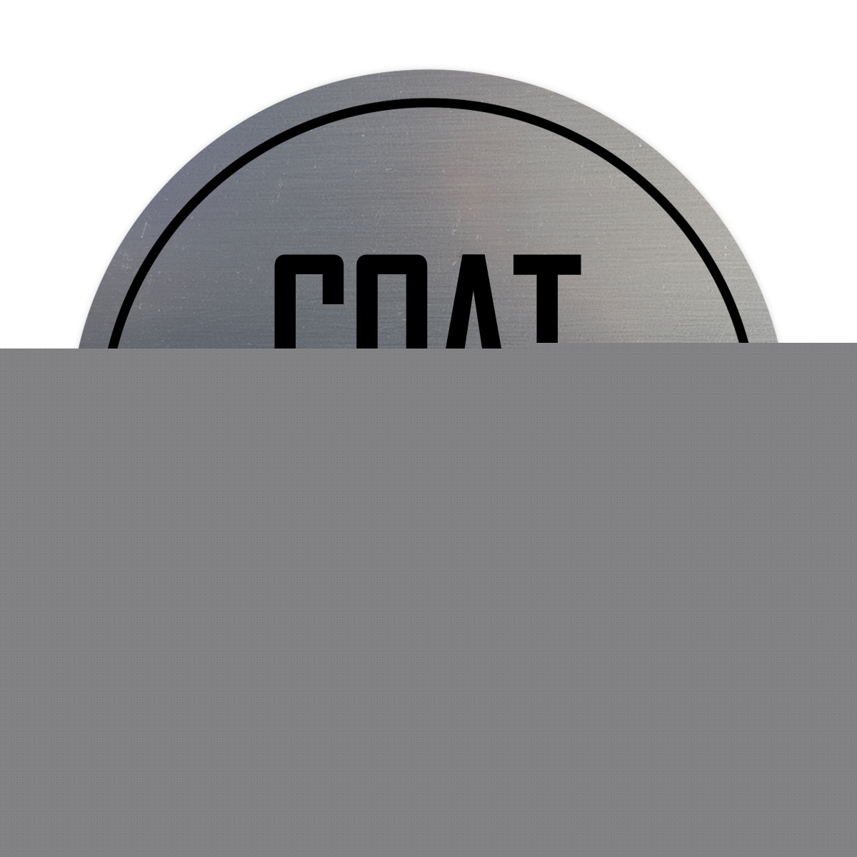 Brushed Silver, variant on Signs ByLITA Circle Coat Check Sign (Blue) - Large