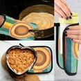thumbnail image 5 of Yayeee Oven Mitts and Pot Holder Set of 2 Heat Resistant Kitchen Gloves Baking Hot Pad, Colorful Stripes, 5 of 5