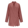 thumbnail image 6 of Womens Tops Linen Shirts For Women Trendy Soft Warp Long Sleeve Tops Casual Slim Summer Blouses Outfits T-Shirts For Women, 6 of 6