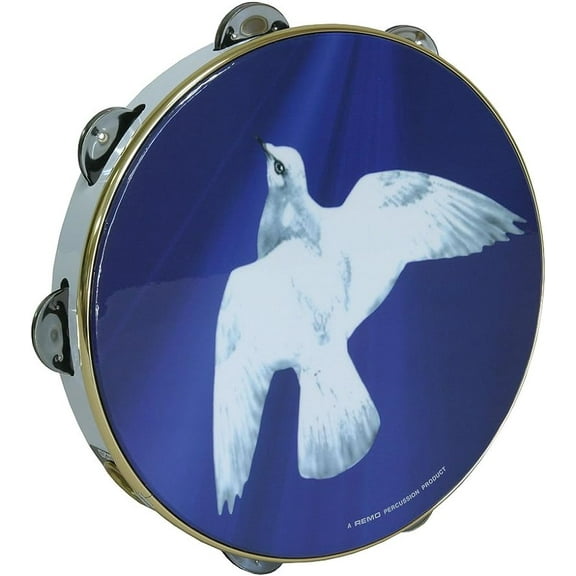 ( Package of 2) Remo Tambourine, 10", Religious Dove