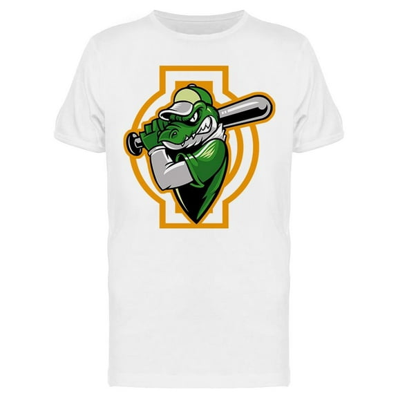 Cartoon. Crocodile W/bat T-Shirt Men -Image by Shutterstock, Male Large
