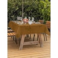 thumbnail image 4 of 54x80 Inch Outdoor Tablecloth with Umbrella Hole Zipper Rectangle Farmhouse Brown Rectangular Tablecloths Outside Waterproof Boho Vintage Rustic Woven Texture Patio Table Cloth Cover for Picnic Party, 4 of 8