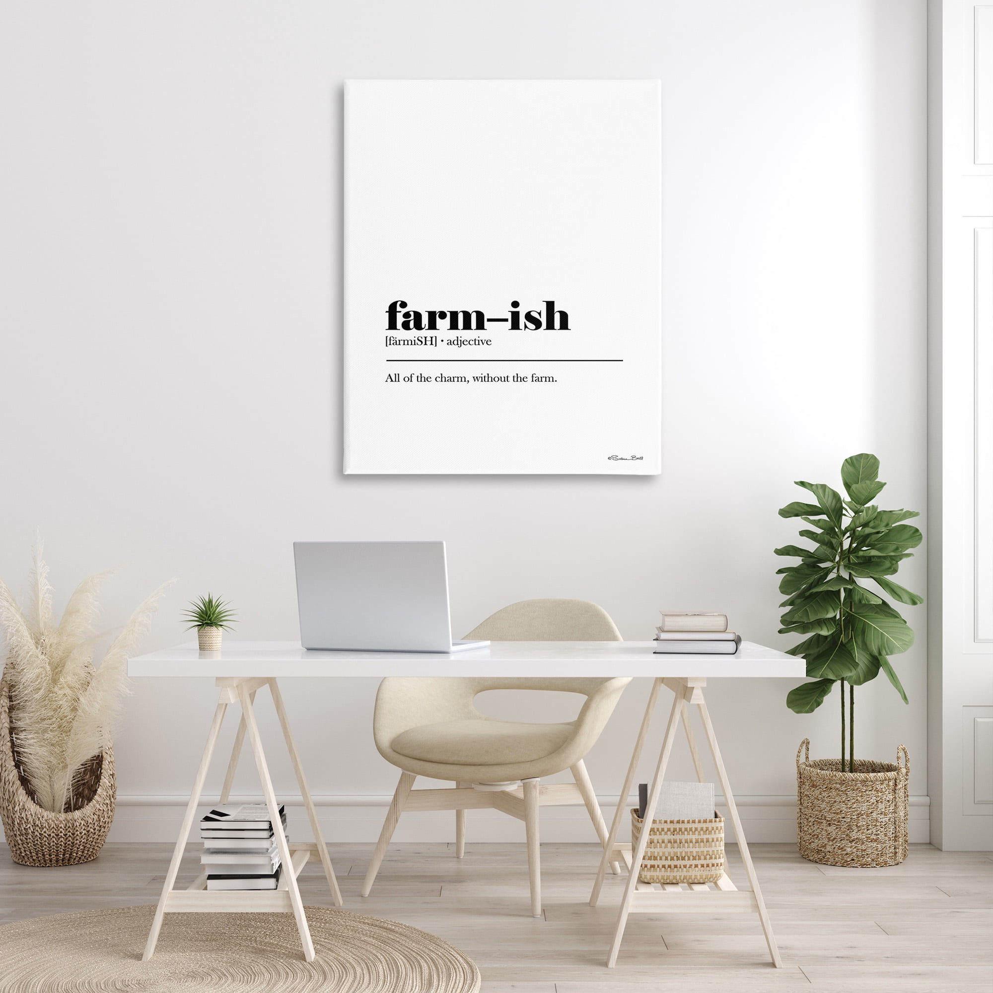 Stupell Industries Farm-ish Funny Definition Typography Painting Gallery Wrapped Canvas Art Print Wall Art, 36 x 48