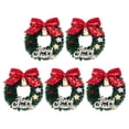 thumbnail image 1 of Mini corona de Navidad para vacaciones, adornos, guirnalda, árbol de Navidad, Mini coronas colgantes, 5 uds., 1 of 4