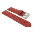 thumbnail image 3 of 24mm Mens' Alligator Style Leather Watch Strap Band, Stainless Steel Buckle, 3 of 7