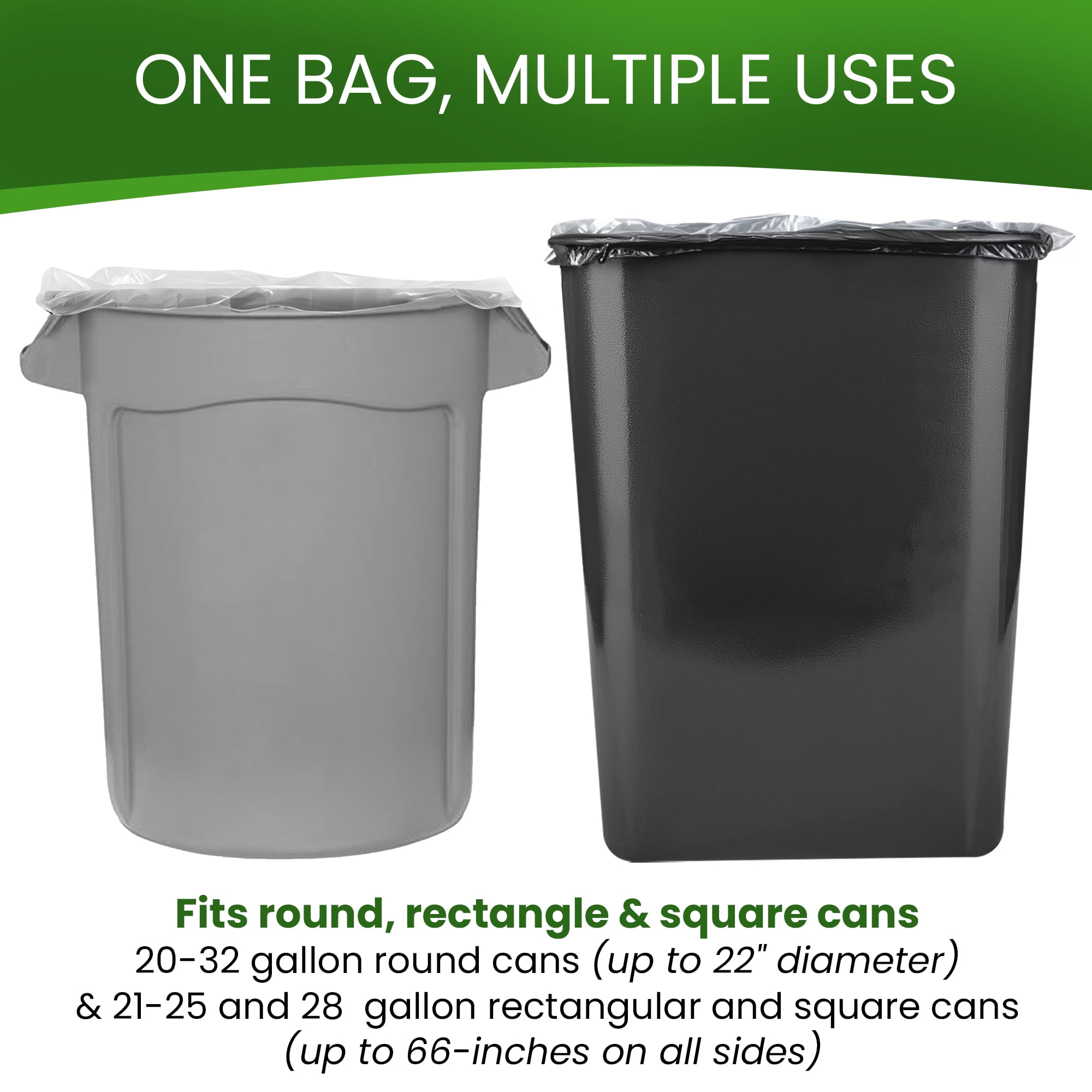 Betta 30-33 Gallon Clear Trash Bags, 100 Count Box, (33x39-inch) Commercial Heavy-Duty Garbage Can Liners