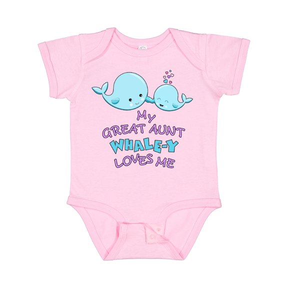 Inktastic My Great Aunt Whale-y Loves Me Boys or Girls Baby Bodysuit