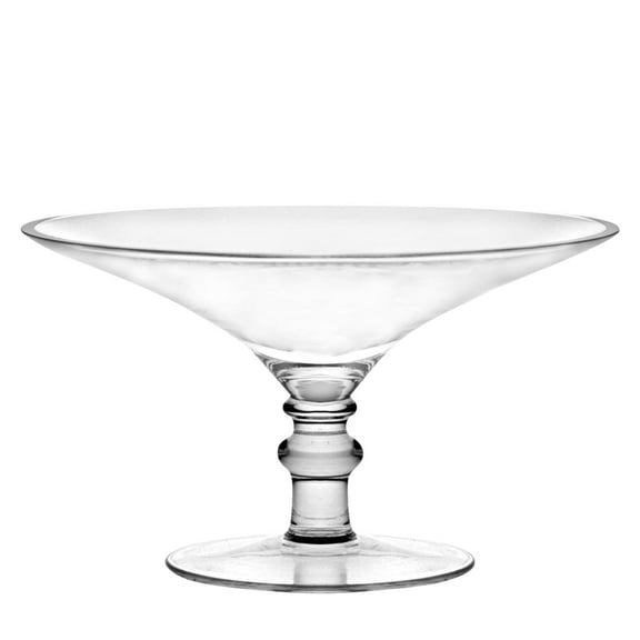 Majestic Gifts Inc.  Glass Footed Shallow Serving Bowl-5.75"hx9.75"D