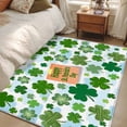 thumbnail image 4 of St. Patrick's Day Area Rugs 3'x5', Washable Small Throw Rugs for Living Room Bedroom, Green Lucky Shamrock Leaves Cloud Blue Indoor Outdoor Rug Non-Slip Low Pile Carpet Runner Reversible Floor Mats, 4 of 8