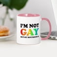 thumbnail image 3 of CafePress - I'm Not Gay But My Boyfriend Is Mug - 11 oz Ceramic Mug - Novelty Coffee Tea Cup, 3 of 4