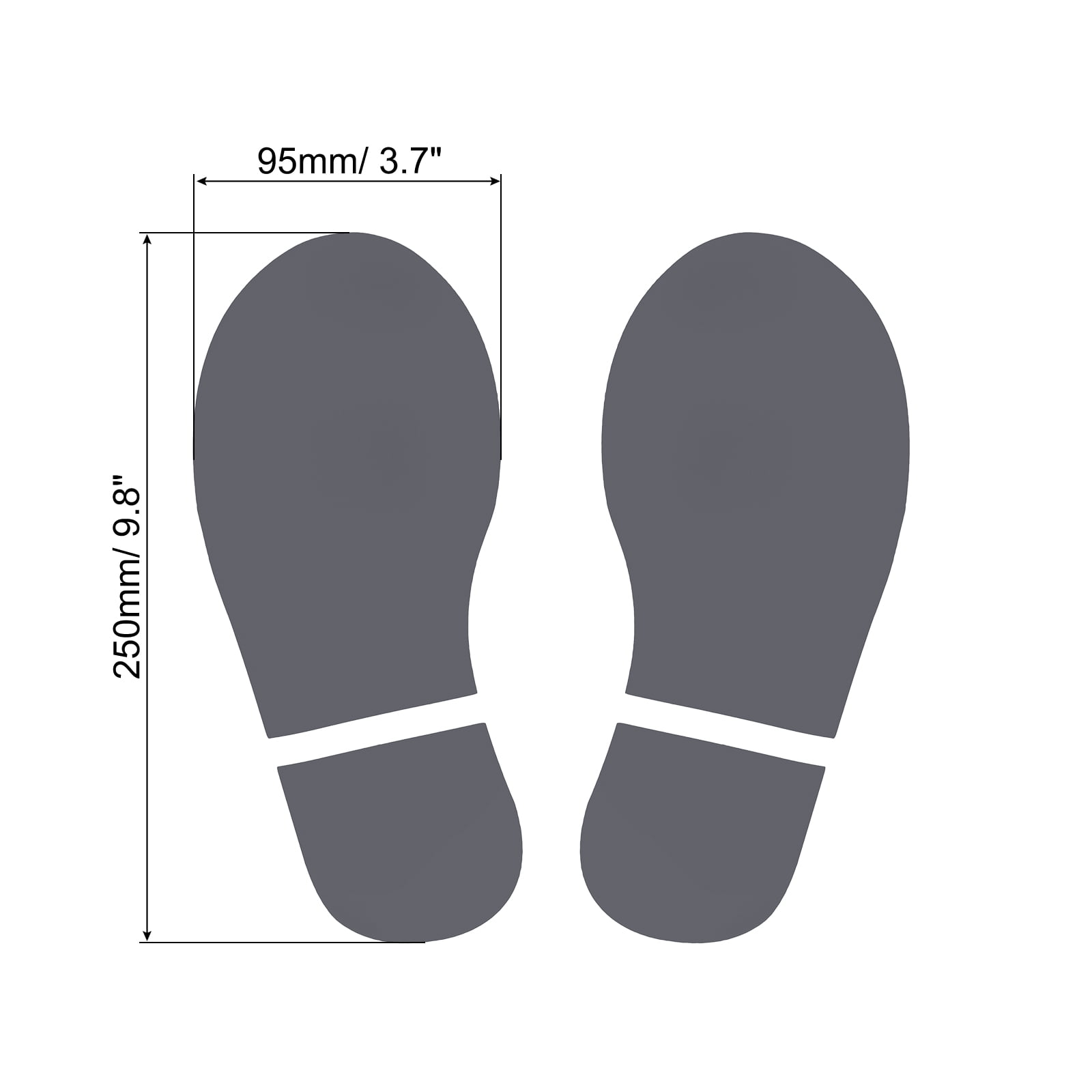 Unique Bargains Footprint Sticker Floor Decal Sign for Class Dark Gray 10x3.7"