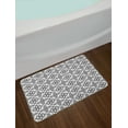 thumbnail image 2 of Black and White Bath Mat, Portuguese Azulejo Tiles Pattern with Monochrome Flowers European Design, Non-Slip Plush Mat Bathroom Kitchen Laundry Room Decor, 29.5 X 17.5 Inches, Black White, Ambesonne, 2 of 2