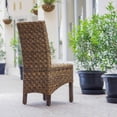 thumbnail image 2 of Handwoven Abaca Rattan Dining Chairs - Set of 2 - Mahogany Frame - 19x24x38 Inches, 2 of 2