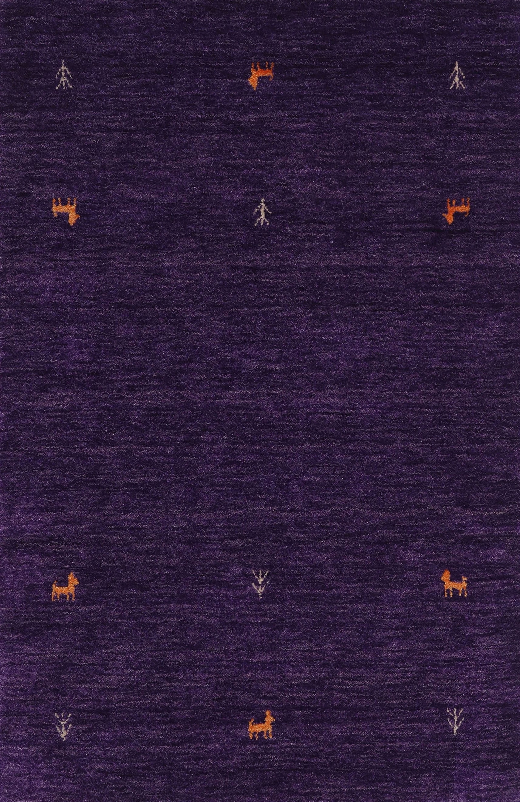 Ahgly Company Indoor Rectangle Contemporary Deep Purple Abstract Area ...