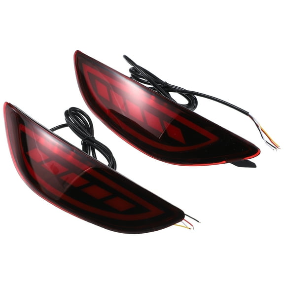 Pair Rear Bumper Reflector Fog Brake Tail Turn Signal Light Red Yellow LED for Hyundai Accent 2012-2017