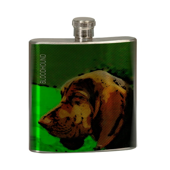 KuzmarK 6 oz. Stainless Steel Pocket Hip Liquor Flask - Bloodhound Comic Strip