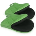 thumbnail image 1 of vert 1 Paire De Gants De Four Courts En Silicone, Rsistants La Chaleur Jusqu' 500 Degrs, Surface Antidrapante Et Gants Anneaux Suspendus, Cuisso, 1 of 5