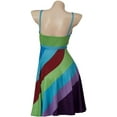 thumbnail image 5 of Women's Rainbow Sexy Mini Print Bodycon Multicolor Cut-Out Dress, 5 of 6