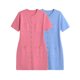 thumbnail image 2 of HH TRAF Vestido mini elegante para mujer, liso, cuello redondo, manga corta, múltiples bolsillos, decorado, un solo pecho, vestido de verano para mujer a la moda, 2 of 5