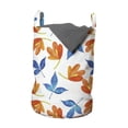 thumbnail image 1 of Flower Laundry Bag, Pastel Blossom Leaf Summer Petals Flourishing Shabby Vibrant, Hamper Basket with Handles Drawstring Closure for Laundromats, 13" x 19", Pale Orange Cobalt Blue, by Ambesonne, 1 of 4