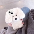 thumbnail image 3 of Compatible with iPhone 11 Case Cute Plush Furry Dog Phone Case for Women Girls Girly 3D Cartoon Kawaii Case Soft TPU Shockproof Protective Cover White, 3 of 13