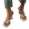 thumbnail image 4 of Zapatos de mujer Moda Color sólido Minimalista Cuentas de metal Clip Toe Heel Sandalias Zapatillas Flip Flop Wmkox8yii  hj789, 4 of 9